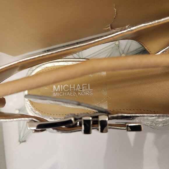 Michael Kors "Darrington" Sling flats. NIB. Silver. Size: Various - Picture 11 of 12